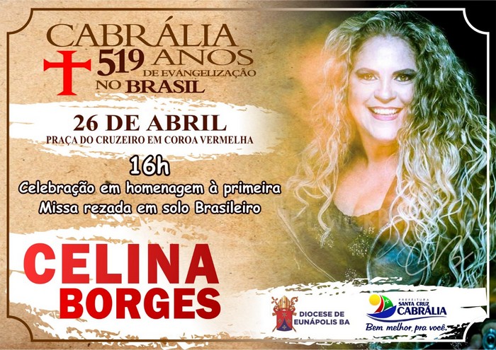 Resultado de imagem para Celina Borges canta na celebração dos 519 anos de evangelização no Brasil em Coroa Vermelha