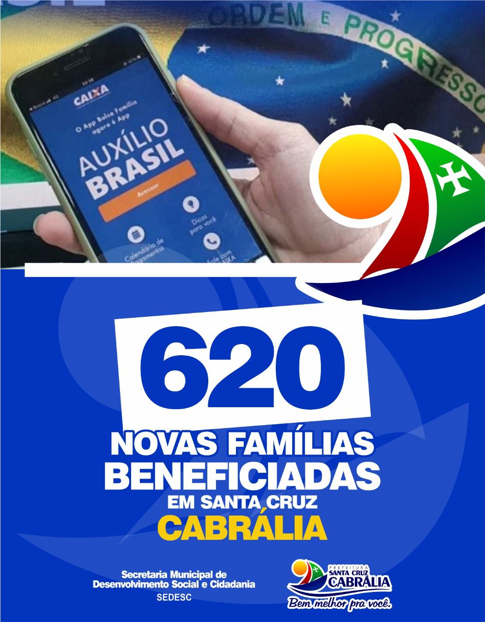 AUXILIO BRASIL: Cabrália tem 620 novas familías beneficiadas